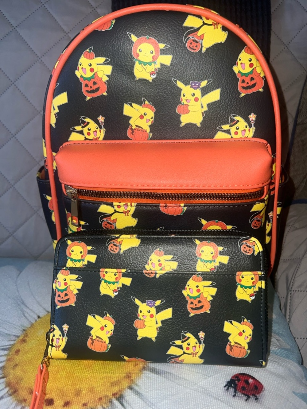 Pokémon Pikachu Halloween Costumes Allover Print Mini Backpack + Wallet Set